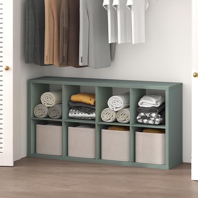 Furinno Cubic Extra Thick 8-Cube Closet Organizers and Storage, Sage Green | by Furinno-FitsYourSpaceFitsYourBudget
