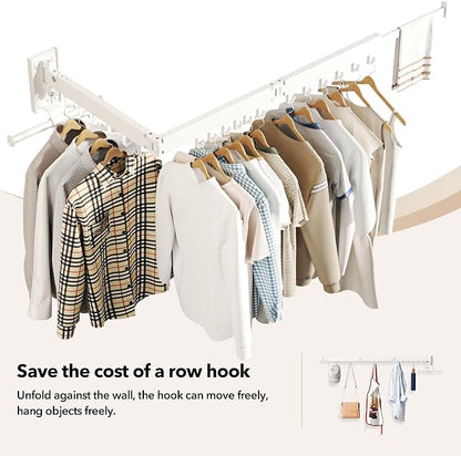 HEILAIYI Wall Mounted Clothes Hanger, Clothes Drying Rack, Laundry Drying Rack - Image 6