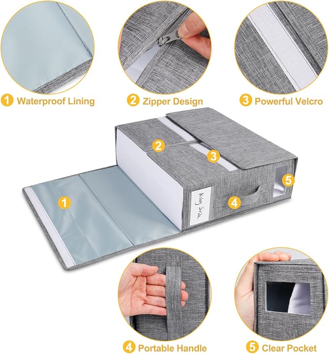 Cosybreeze Bed Sheet Organizer 2 Pack Foldable Linen Closet Organizers and - Image 5