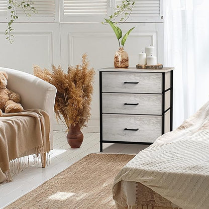Sorbus Nightstand Dresser with 3 Faux Wood Drawers - Image 2