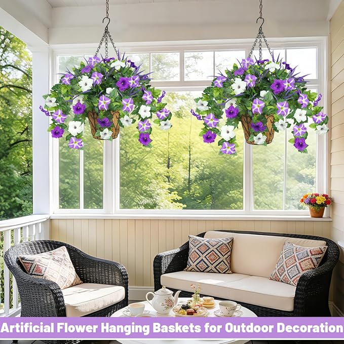 Artificial Flowers Hanging Baskets - Image 2