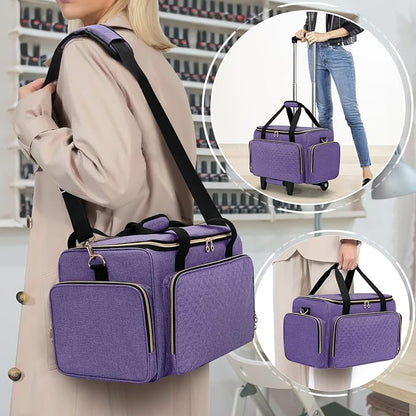 LUXJA Rolling Makeup Case with 3 Removable Pouches and 1 Makeup Brush Bag - Image 6