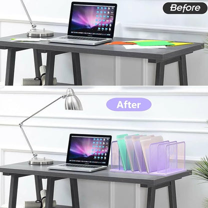Kuntine.B Desk File Organizer Upright Mesh Desktop Organizer File Sorter Office - Image 3