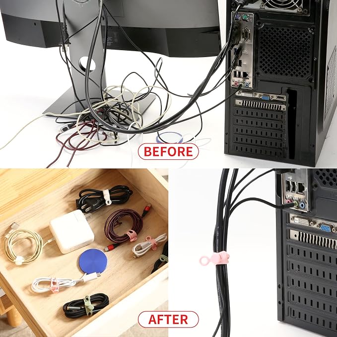 Silicone Cable Straps, Reusable Cable Ties，Travel Cord Organizer，Wire Organizer - Image 6