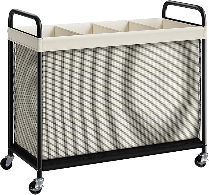 ELYKEN Laundry Hamper 4 Section, 140L Rolling Laundry Sorter by ELYKEN