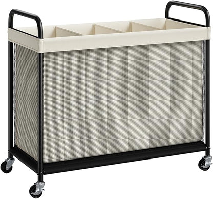 ELYKEN Laundry Hamper 4 Section, 140L Rolling Laundry Sorter by ELYKEN
