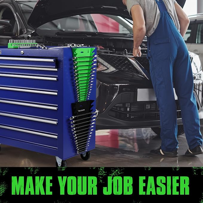 SWANLAKE GARDEN TOOLS Magnetic Wrench Organizer 2-Piece, 32-Slot Drawer Storage - Image 7