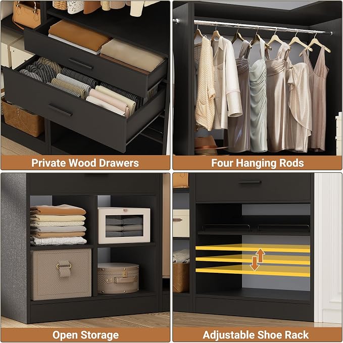 Unikito 86" Corner Closet System, Modular Closets Organizer - Image 5