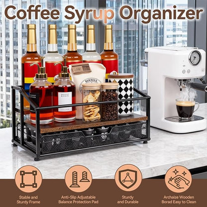 Coffee Syrup Rack Organizer, 3-Tier 10 Bottle Syrup Rack - Image 9