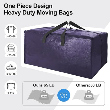 12 Pack Heavy Duty Large Moving Bags W/Backpack Straps - Image 5