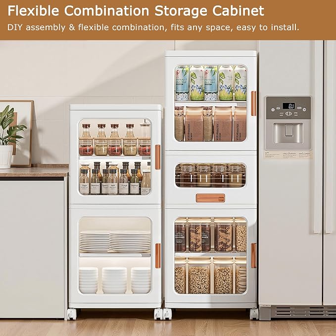VECELO 3-Tier Narrow Bathroom Storage Cabinet - Image 9
