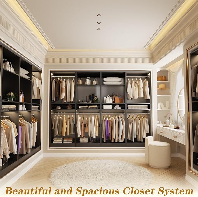 Unikito 100 Inch Large Closet System, 8.3FT Wood Closet Organizer Kit - Image 2