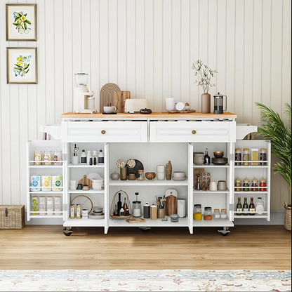 59’’ Rolling Kitchen Island Cart by JassmiPkwy