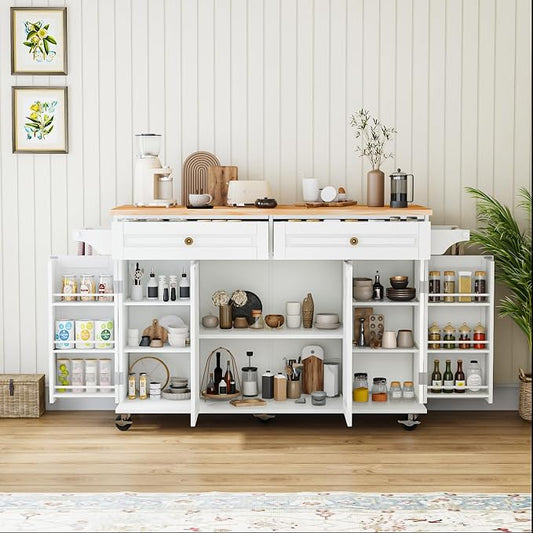 59’’ Rolling Kitchen Island Cart by JassmiPkwy