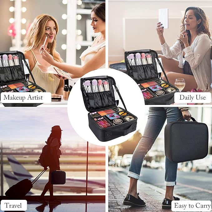 JOURMON Travel Makeup Bag, Large Capacity Cosmetic Train Case - Image 7