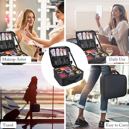 JOURMON Travel Makeup Bag, Large Capacity Cosmetic Train Case - Image 7