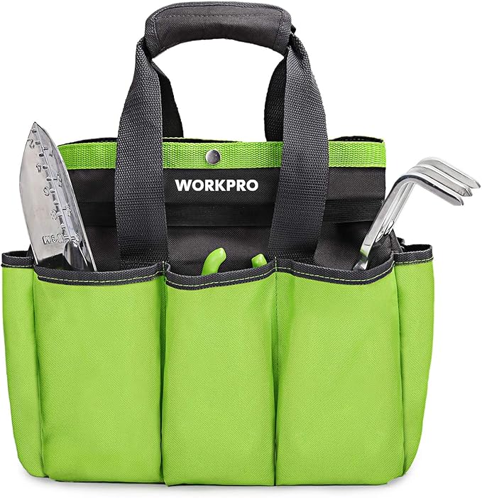 WORKPRO Garden Tool Bag, 8 Pockets Gardening Bag, Heavy Duty Oxford Garden Tote by WORKPRO