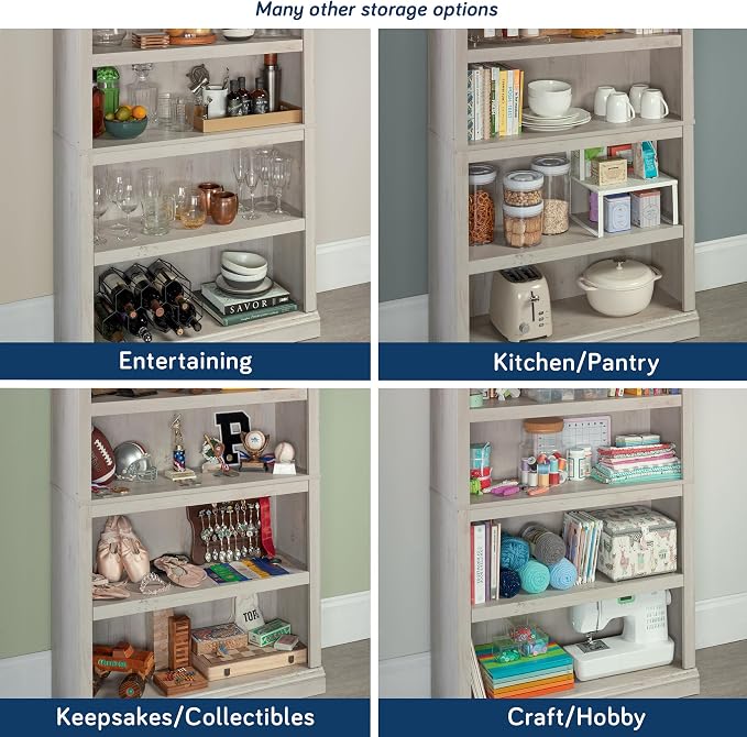 Sauder 5 Tier Book Shelf Wooden Bookcase Multipurpose Bookshelf - Image 6