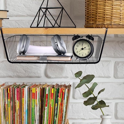 8 Pack Hanging Under Shelf Storage Basket, Steel Hanging Wire Rack Storage - Image 3