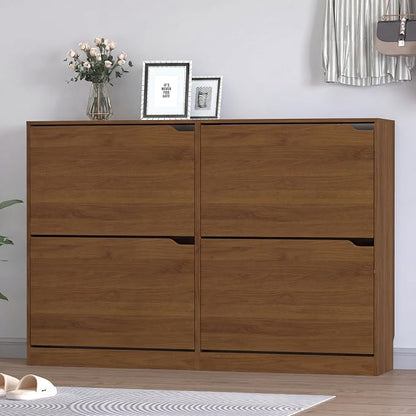 BORNOON Shoe Cabinet with 4 Flip Drawers, Narrow Hidden Shoe Storage Cabinet - Image 3