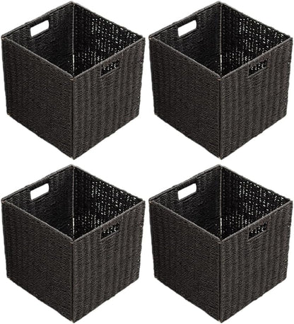 Handwoven Paper Woven Cube Basket Organizer by HaoGZMZFCL