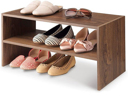 Whitmor Wood Stackable 2-Shelf Shoe Rack, 31 inches，2 Pack - Image 7