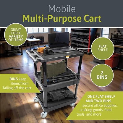 Pearington 3-Shelf Multipurpose Mobile Utility Cart - Image 3