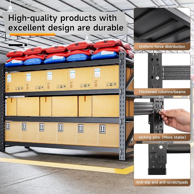 5000LBS Metal Garage Shelving Unit 71" W Storage Shelves Heavy Duty 4 Tier - Image 6
