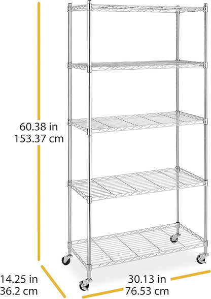 Whitmor 5 Tier Shelving Unit, Adjustable Storage Shelves - Image 9