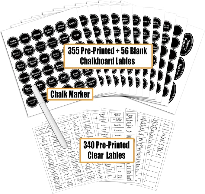 SWOMMOLY 771 Printed Spice Jar Labels - Image 2