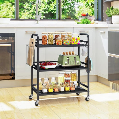 HDANI 3 Tier Metal Rolling Utility Cart, High Capacity Multi Purpose Heavy Duty - Image 6