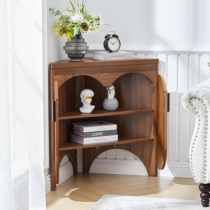Small Corner Storage Cabinet, Mid Century Modern Floor Corner Cabinet - Image 3