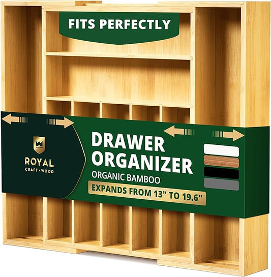 ROYAL CRAFT WOOD Luxury Bamboo Kitchen Drawer Organizer by ROYALCRAFTWOOD