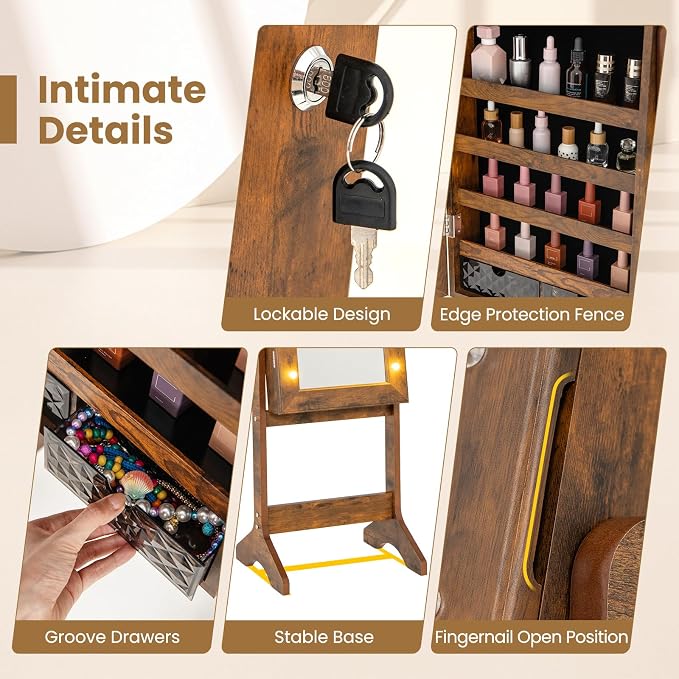 Giantex Standing Jewelry Armoire - Image 6