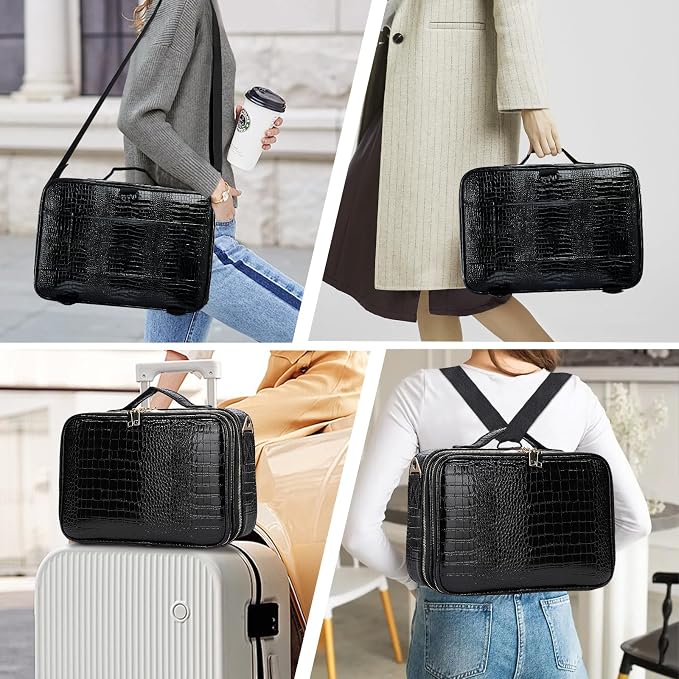 gzcz Large Capacity Travel Makeup Case Organizer, Professional Cosmetic Bags - Image 8