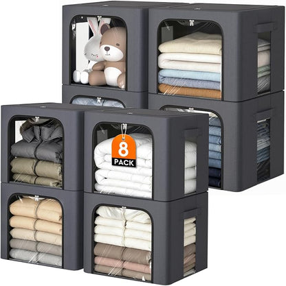 8 Pack Clothes Storage Bins by EpicTotes