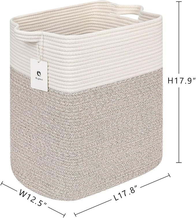 Tall Storage Baskets for Clothes Fabric Cotton Rope Storage Basket bin - Image 6