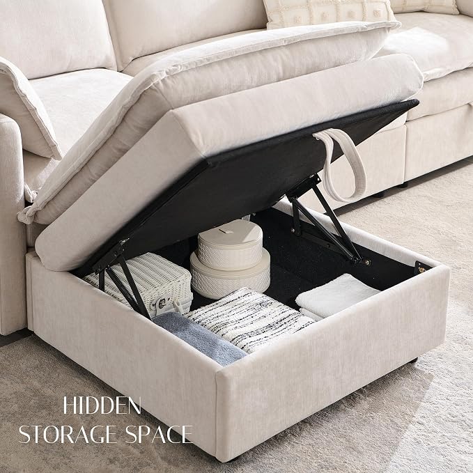 116.54" Sectional Couches for Living Room, Cloud Couch Sectional - Image 5
