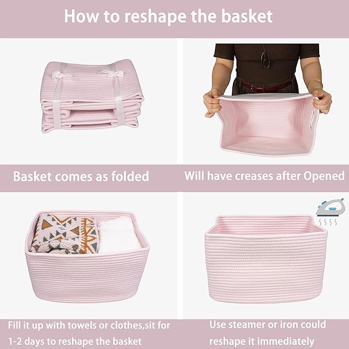 Cotton Rope storage Basket Bins Woven Basket - Image 7