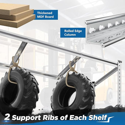 REIBII Garage Shelving, 5 Tier Storage Shelves Load 3000LBS, Adjustable Garage - Image 4