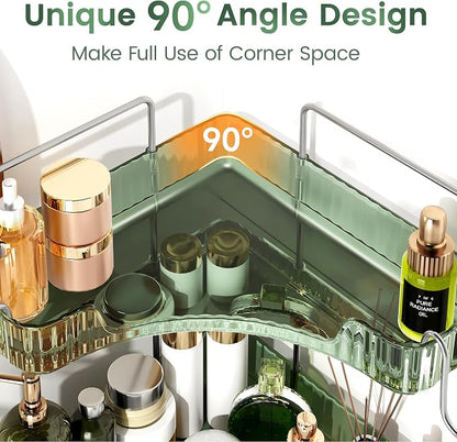 3-Tier Green Corner Organizer, PET Counter Storage - Image 3