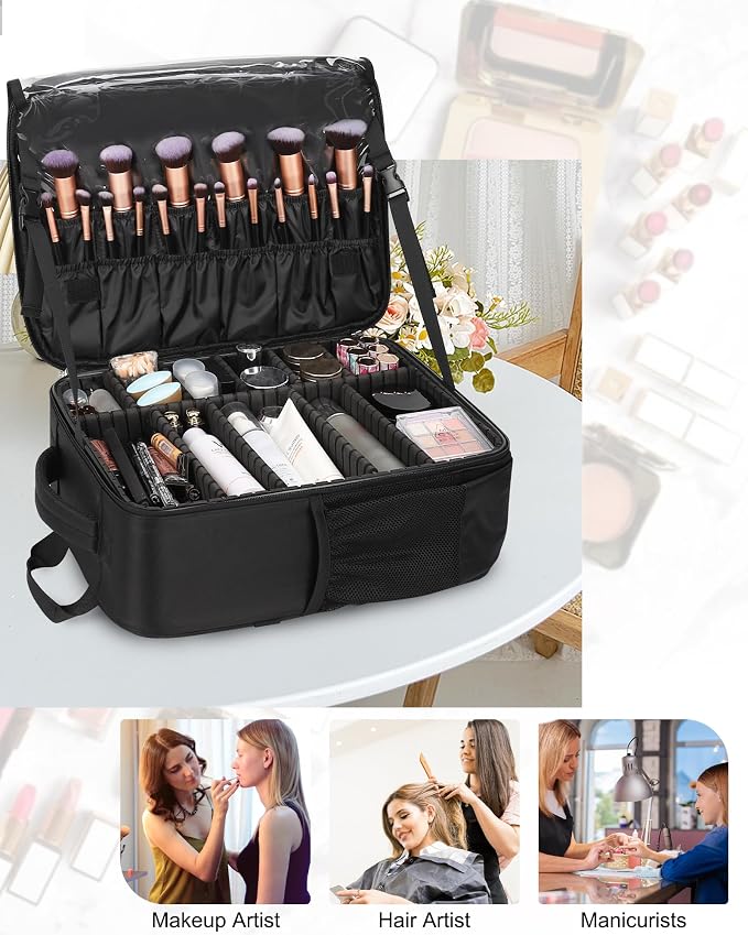 Relavel Makeup Backpack, Professional Travel Train Case Makeup Artist Kit Set - Image 7
