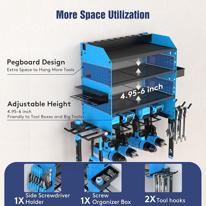Heavy Duty Power Tool Organizer Wall Mount - Image 3