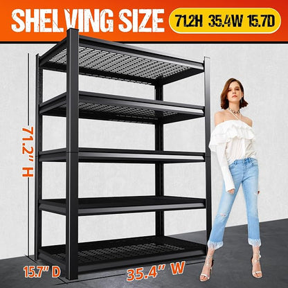 Set of 3 Garage Shelving Heavy Duty Storage Shelves, Adjustable Metal Shelving - Image 3