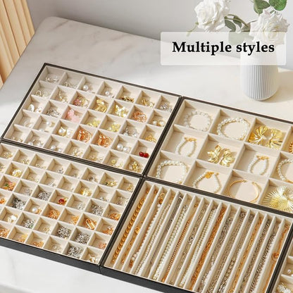 Large Jewelry Organizer Tray 2 Pack, Stackable Jewelry Storage Holder - Image 7