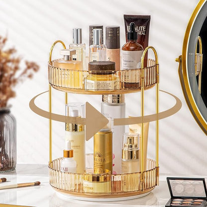 360 Rotating Makeup Organizer for Vanity, Bathroom Countertop Spinning Perfume by Weidace