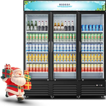 BODEGACOOLER Commercial Merchandiser Refrigerator, 3 Glass Door Commercial by BODEGA
