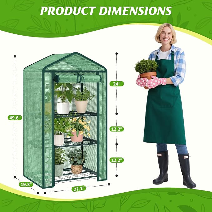 AlisisFores 3-Tier Greenhouse for Indoor and Outdoor Use, 4ft Tall Portable - Image 2