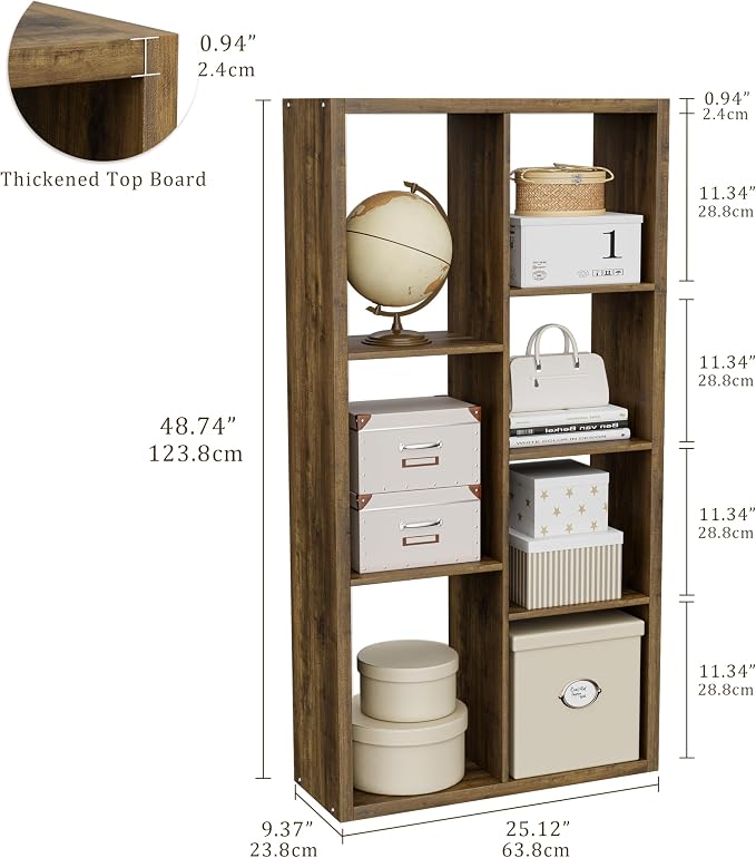 Cube Storage Organizer Bookcase, Decorative 11 inch Open Back Cubical Shelf - Image 3