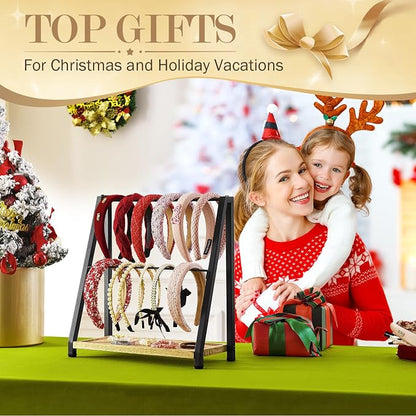 Headband Holder Organizer Metal 2-Tier Display Stand - Image 6